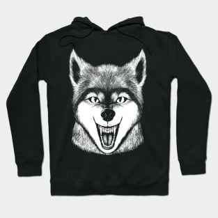 Snarling Wolf - Blanc Hoodie